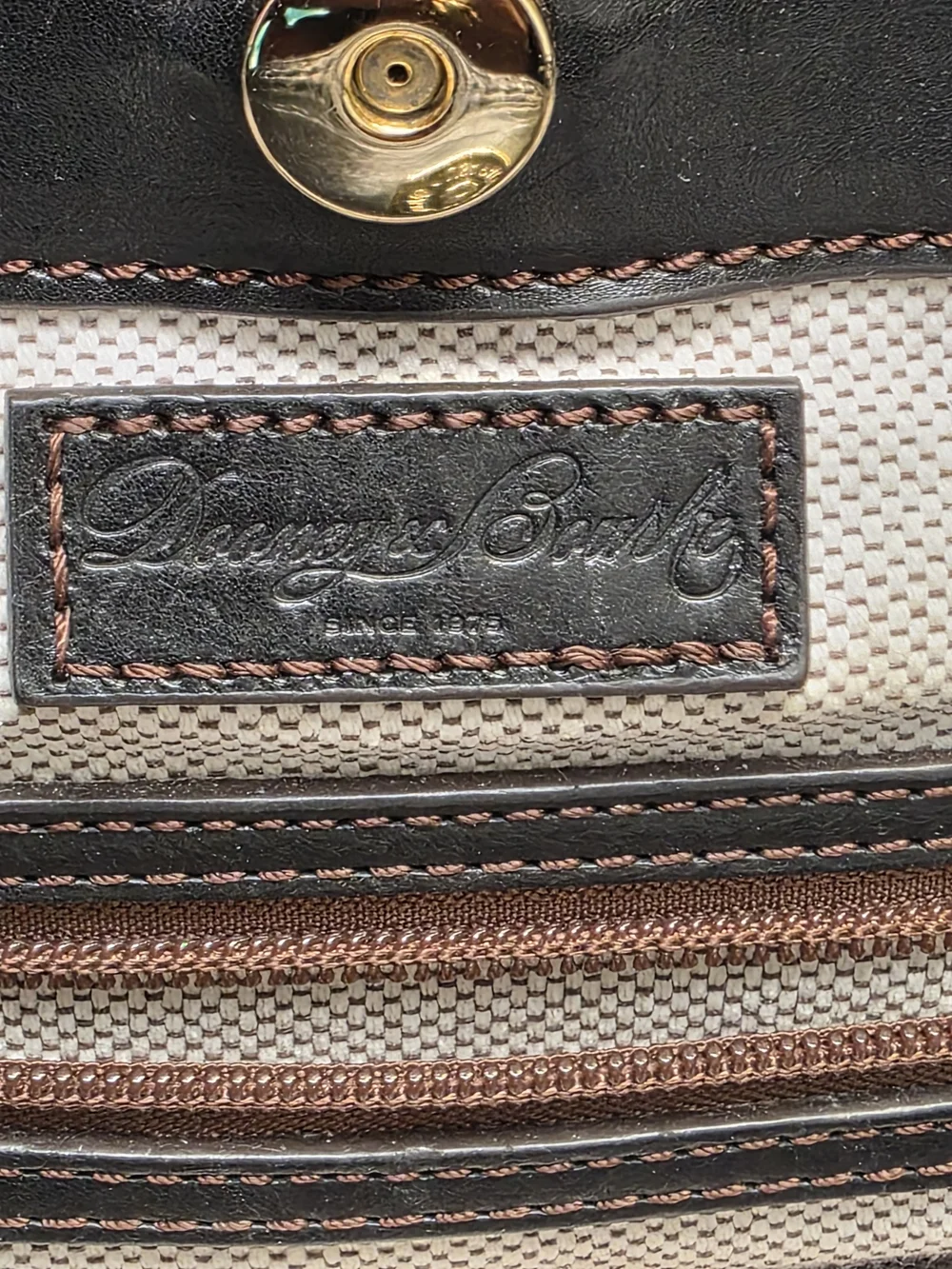 Dooney & Bourke Black Florentine Leather Tote with Braided Shoulder Straps